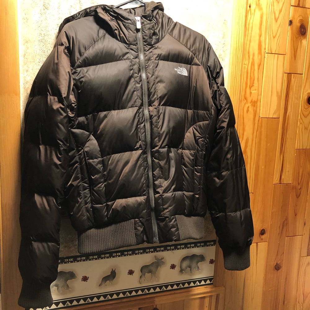 The North Face 550 Brown Puffer Jacket XL extra large quilted Goose down coat